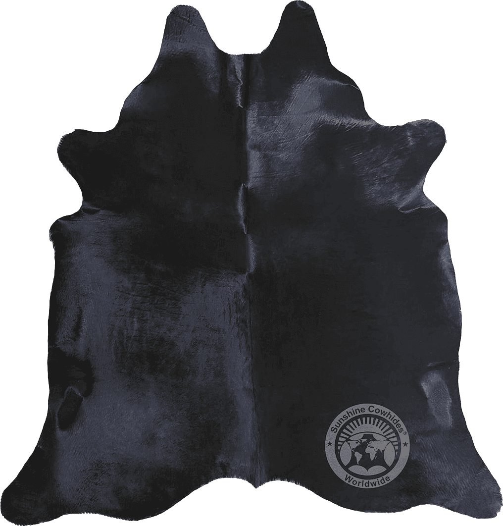 Sunshine Cowhides Genuine Black Cowhide Rug - Luxurious Cow Rug for Bedroom, Living Room, and Home Decor Enthusiasts - Masterpiece of Style and Functionality - 6x6-7ft (180x220cm)