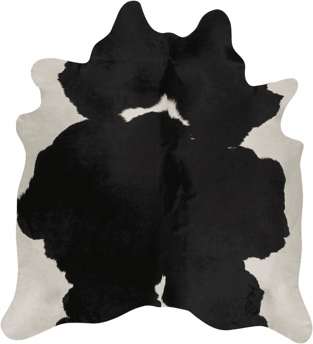 Cowhide Black White original cowhide Rug Genuine Leather Hair on Hides Decorative Value Rare Giant Size Approx 7X8 ft (56-66 sqf) (Black and White)