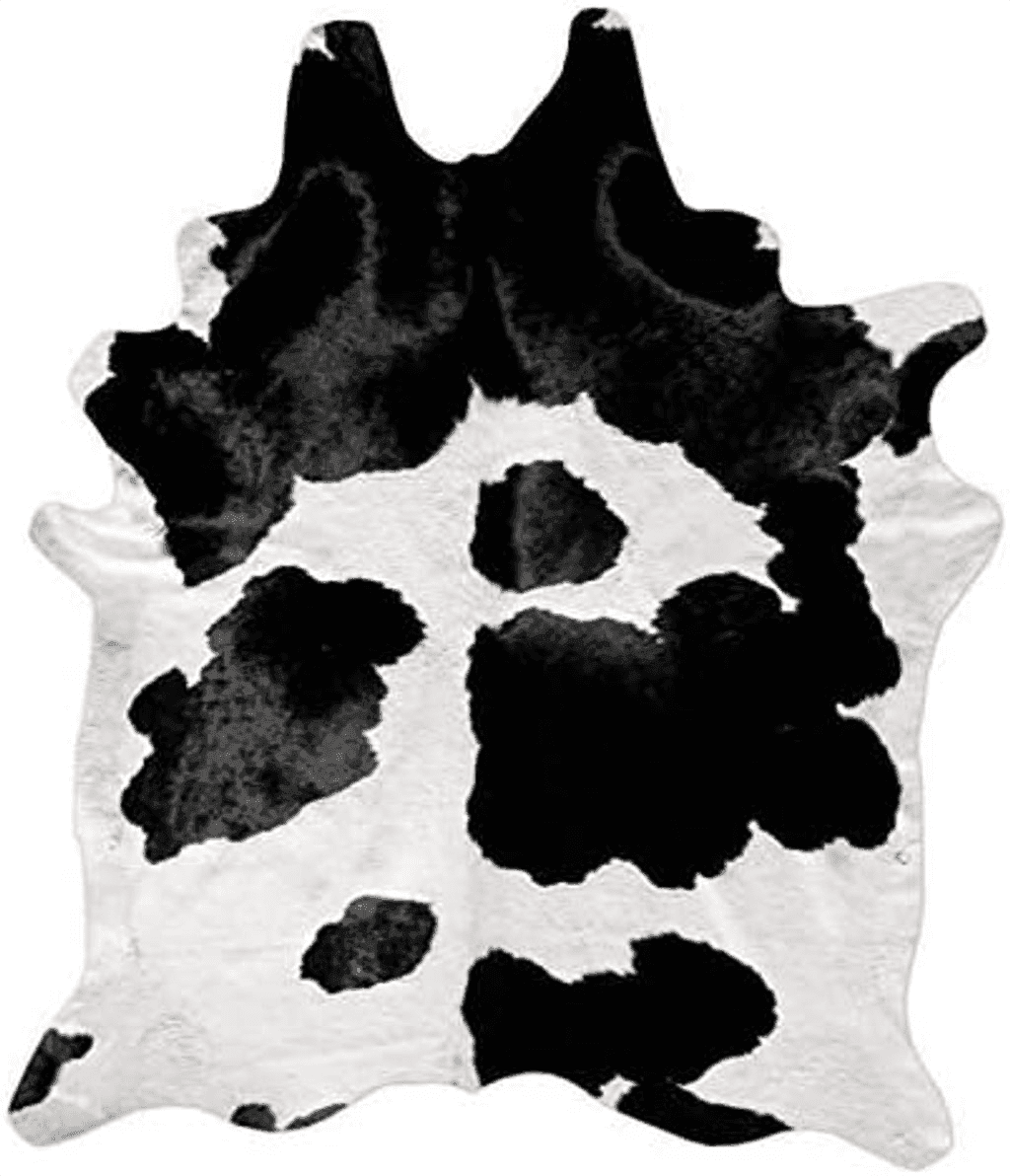 Cowhide Black White Black and White Cowhide Rug Natural Cow Skin Cow Hide Leather Area Rug Hair On, 5 ft X 4 ft Premium Black White Shed Free Natural Hide