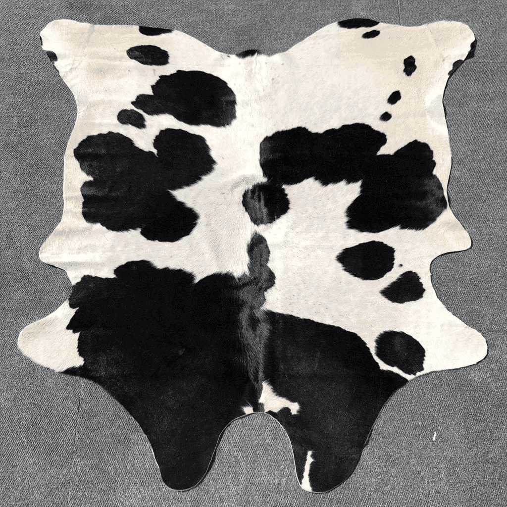 Cowhide 3x5 Black and White Cowhide Rug Natural Cow Skin Cow Hide Leather Area Rug Hair On, Small 5 ft X 3 ft Premium Black White Shed Free Natural Hide