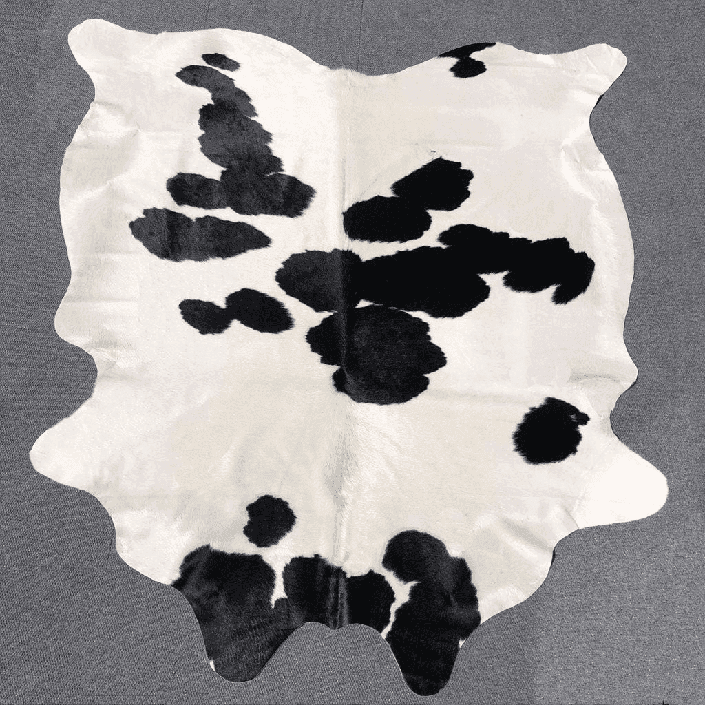 Cowhide 3x5 Black and White Cowhide Rug Natural Cow Skin Cow Hide Leather Area Rug Hair On, Small 5 ft X 3 ft Premium Black White Shed Free Natural Hide