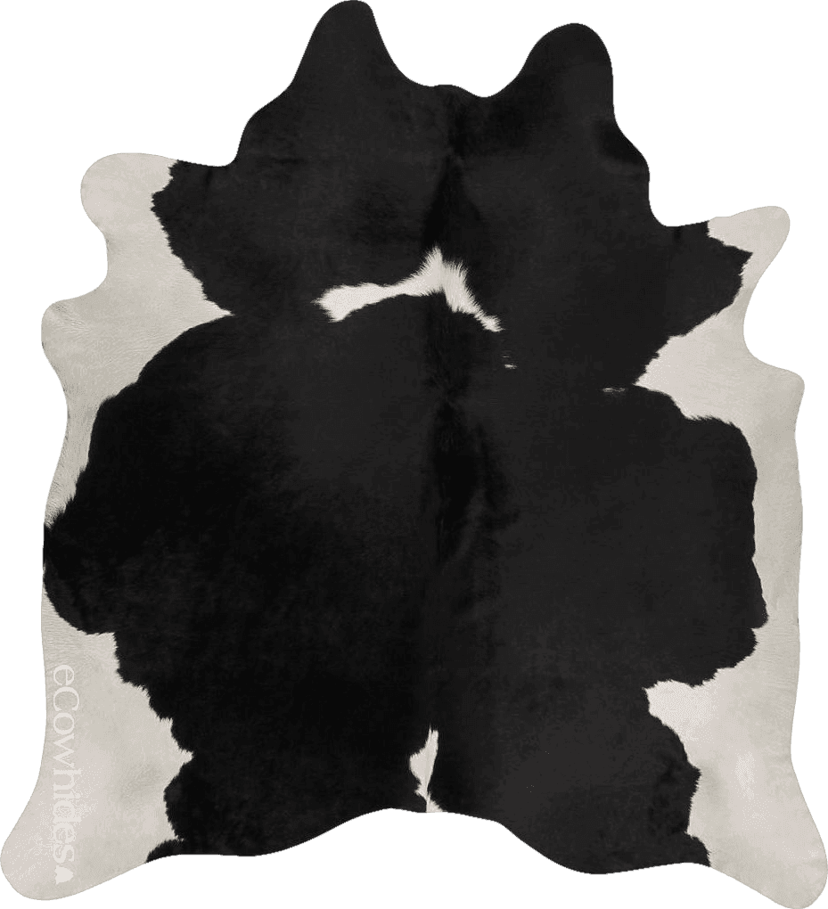 Cowhide Black White ecowhides Black and White Brazilian Cowhide Area Rug, Cowskin Leather Hide for Home Living Room (Large) 6 x 6 ft