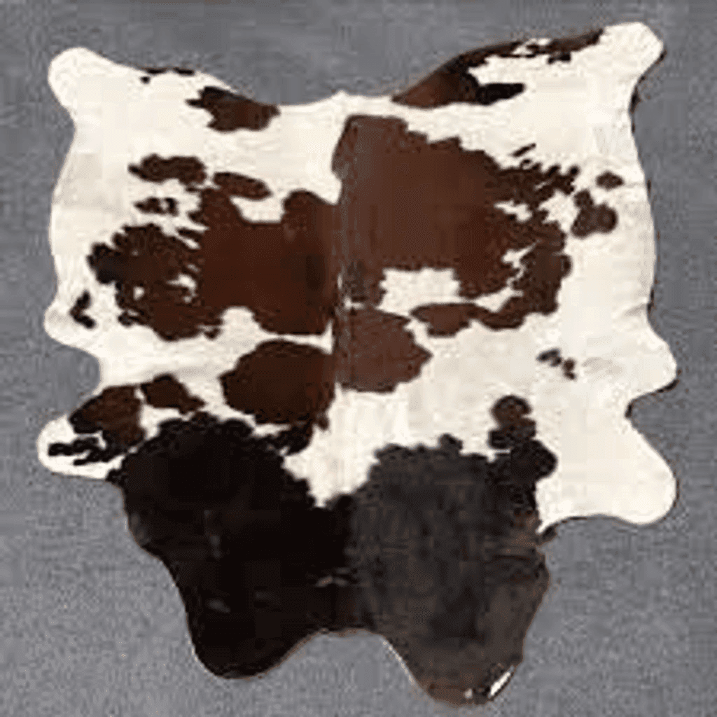 Cowhide 5x7 Large Cowhide Rug Tricolor Cowhide Cow Skin Leather Area Rug, Hair On Cow Hide Rugs 5 X 7 ft Black, Brown and White