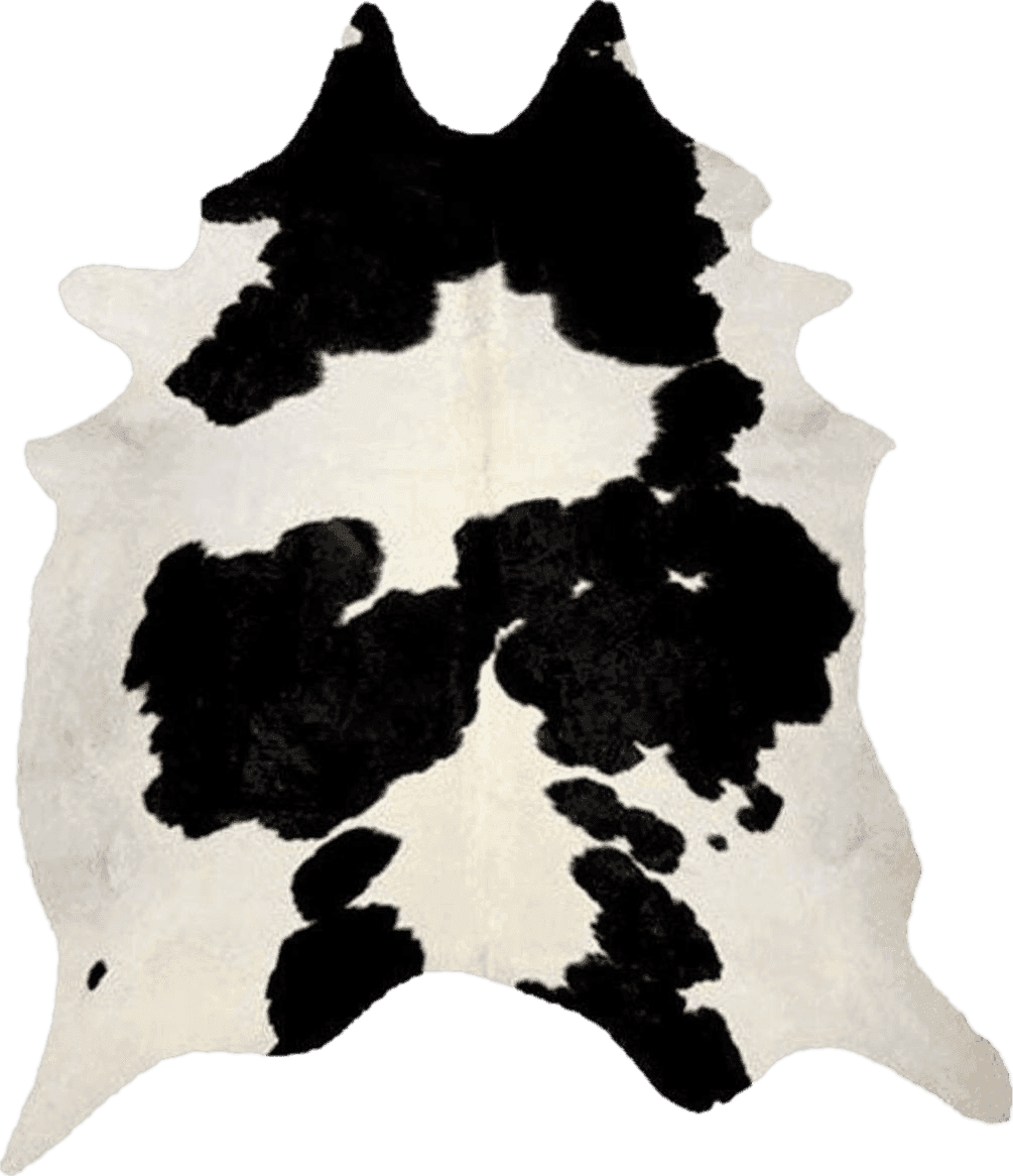 Black White All Rounds/Square New Large 100% Black & White Cowhide Leather Rugs Cow Hide Skin Carpet Area 21-25 SQ.FT