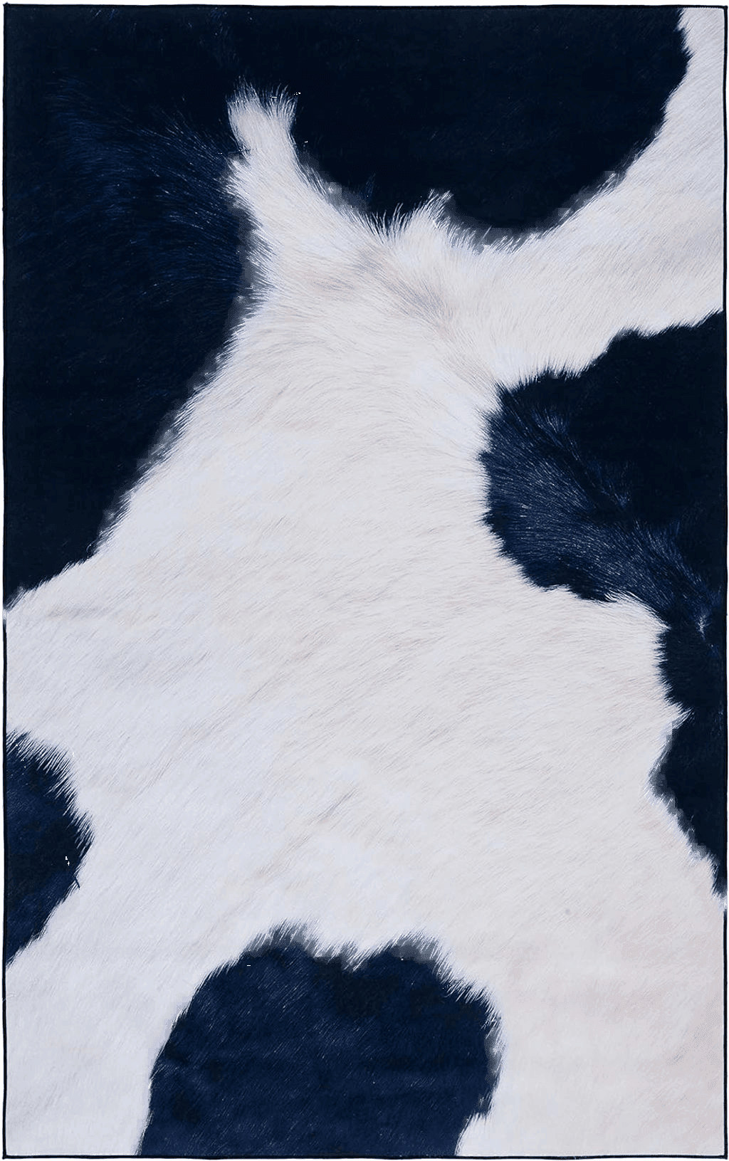 Cowhide Blue Safavieh Faux Hide Collection Area Rug - 9' x 12', Ivory & Dark Blue, Tiger Print Design, Non-Shedding & Easy Care, Machine Washable Ideal for High Traffic Areas in Living Room, Bedroom (FAH548A)