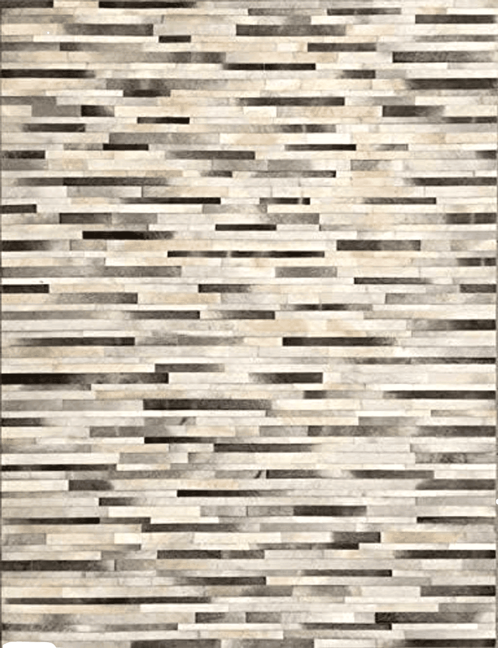 Cowhide 9x12 Leather Area Rug Patchwork Stripe Style in Various Sizes from Cow Hide | Luxury Carpet for Indoor use (9x12)