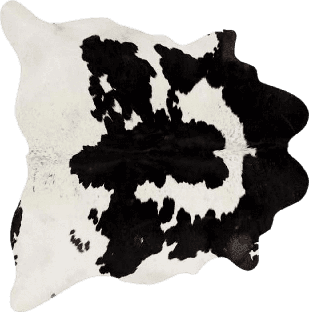 Cowhide Black White Cowhides Direct Genuine Cowhide Rug - Black & White Rug for Living Room, Bedroom & More - Authentic Cow Rug (6’x7’ Black & White)