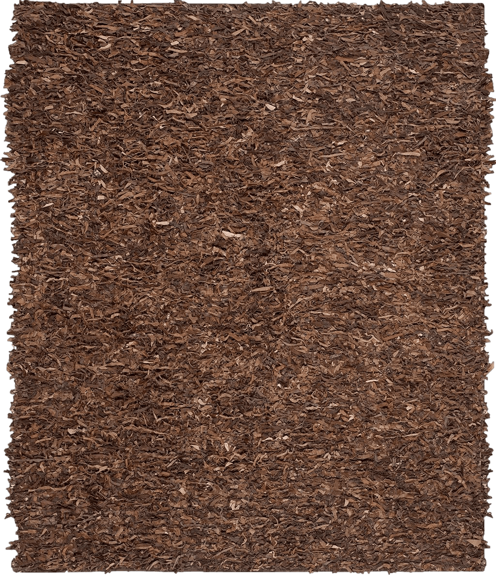 Cowhide 8x10 SAFAVIEH Leather Shag Collection Area Rug - 8' x 10', Saddle, Hand-Knotted Modern Leather, Ideal for High Traffic Areas in Living Room, Bedroom (LSG511B)