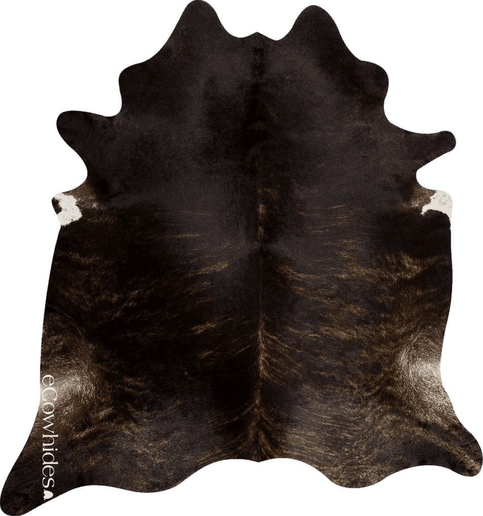 Cowhide 6x9 eCowhides Dark Brindle Brazilian Cowhide Area Rug, Cowskin Leather Hide for Home Living Room (XL) 7 x 6 ft