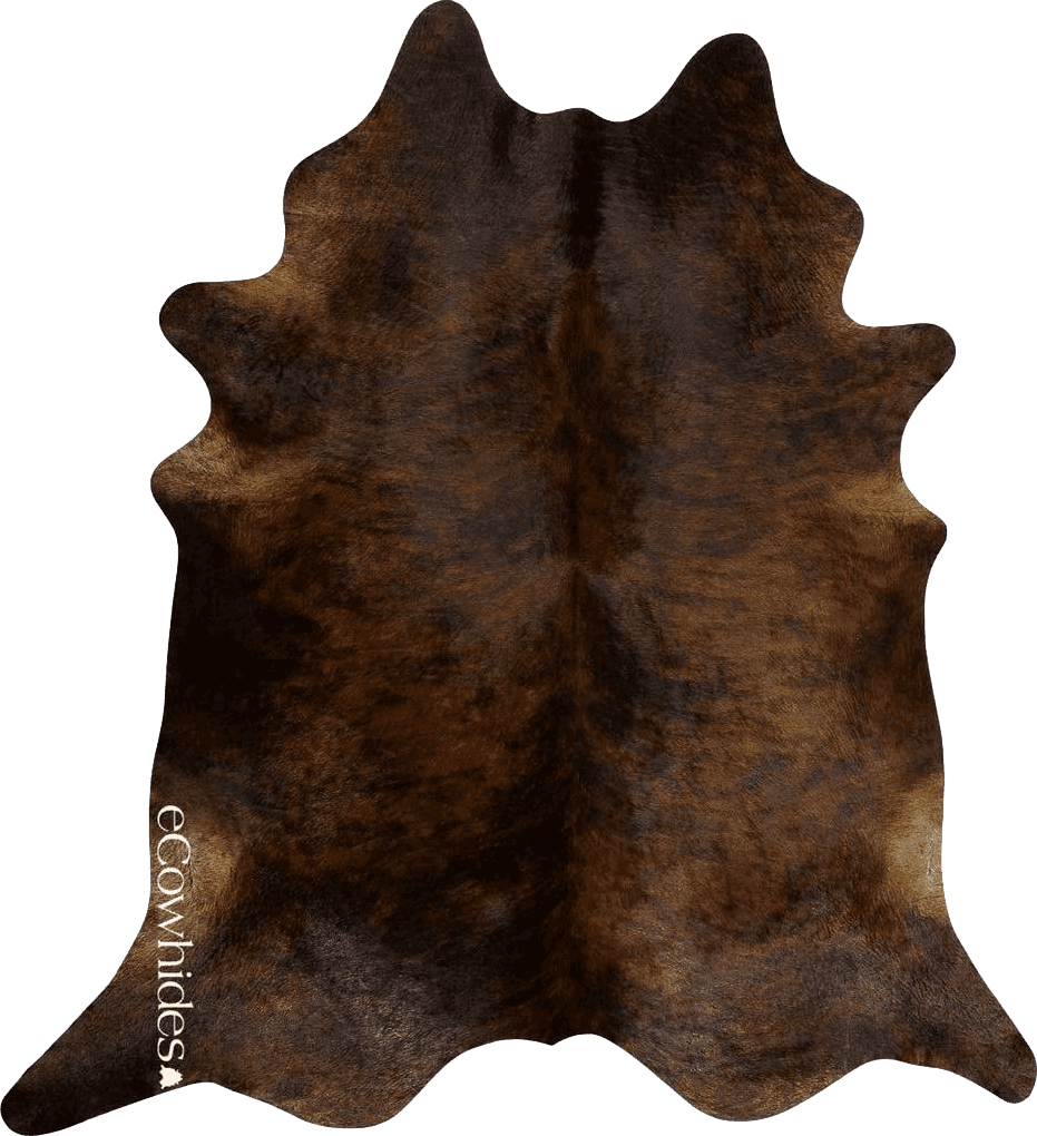 Cowhide 6x9 eCowhides Dark Brindle Brazilian Cowhide Area Rug, Cowskin Leather Hide for Home Living Room (XL) 7 x 6 ft