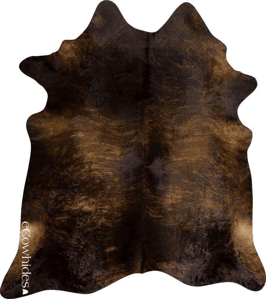 Cowhide 6x9 eCowhides Dark Brindle Brazilian Cowhide Area Rug, Cowskin Leather Hide for Home Living Room (XL) 7 x 6 ft