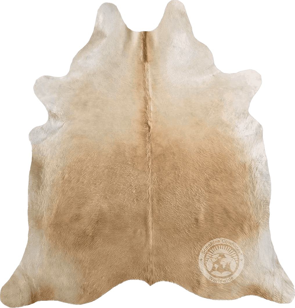 Sunshine Cowhides Genuine Palomino Beige Cowhide Rug - Luxurious Cow Rug for Bedroom, Living Room, and Home Decor Enthusiasts - Masterpiece of Style and Functionality - 6x6-7ft (180x210cm)