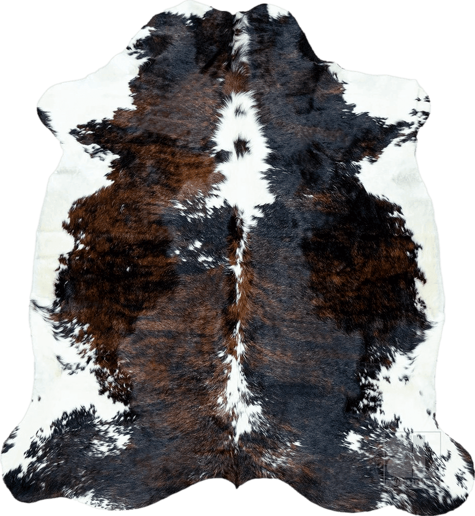 Cowhide Black White bonanza leathers Genuine Cowhide Rug Dark Tricolor Size S/L/XL 5X6/6X7/7X8 FT (XL)