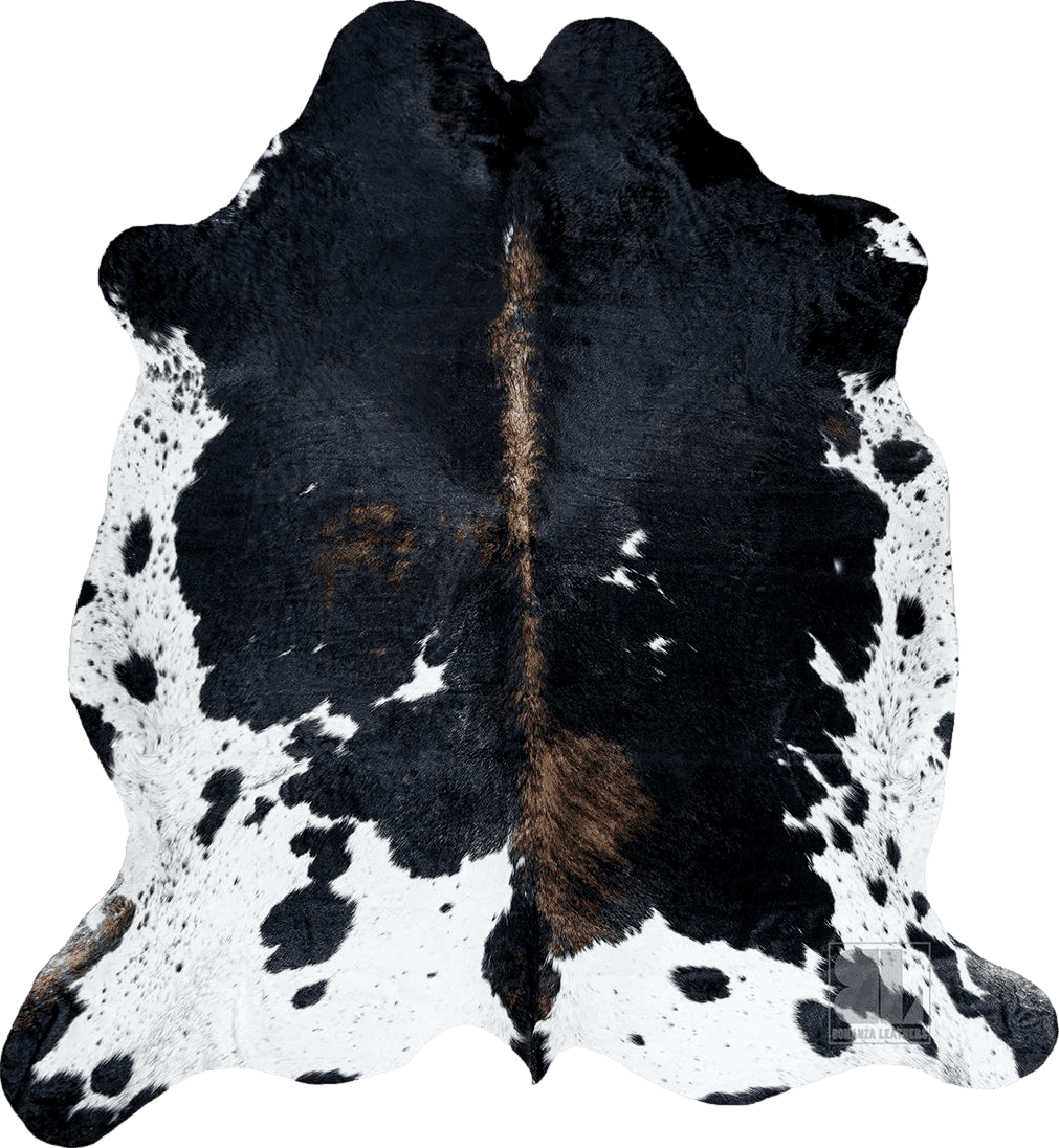 Cowhide Black White bonanza leathers Genuine Cowhide Rug Dark Tricolor Size S/L/XL 5X6/6X7/7X8 FT (XL)