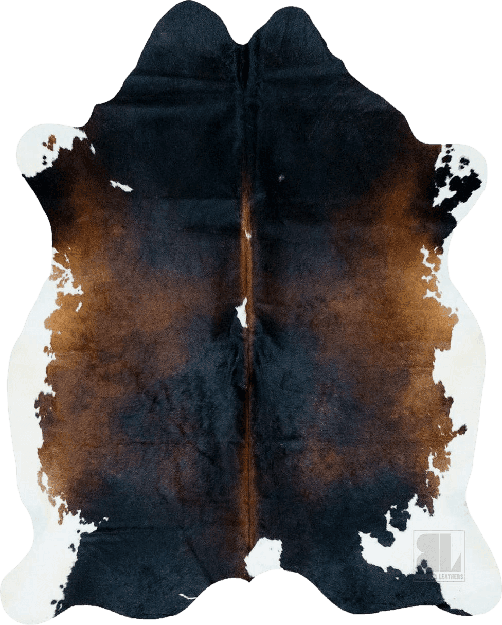 Cowhide Black White bonanza leathers Genuine Cowhide Rug Chocolate Cream Size S/L/XL 5X6/6X7/7X8 FT (7X8)