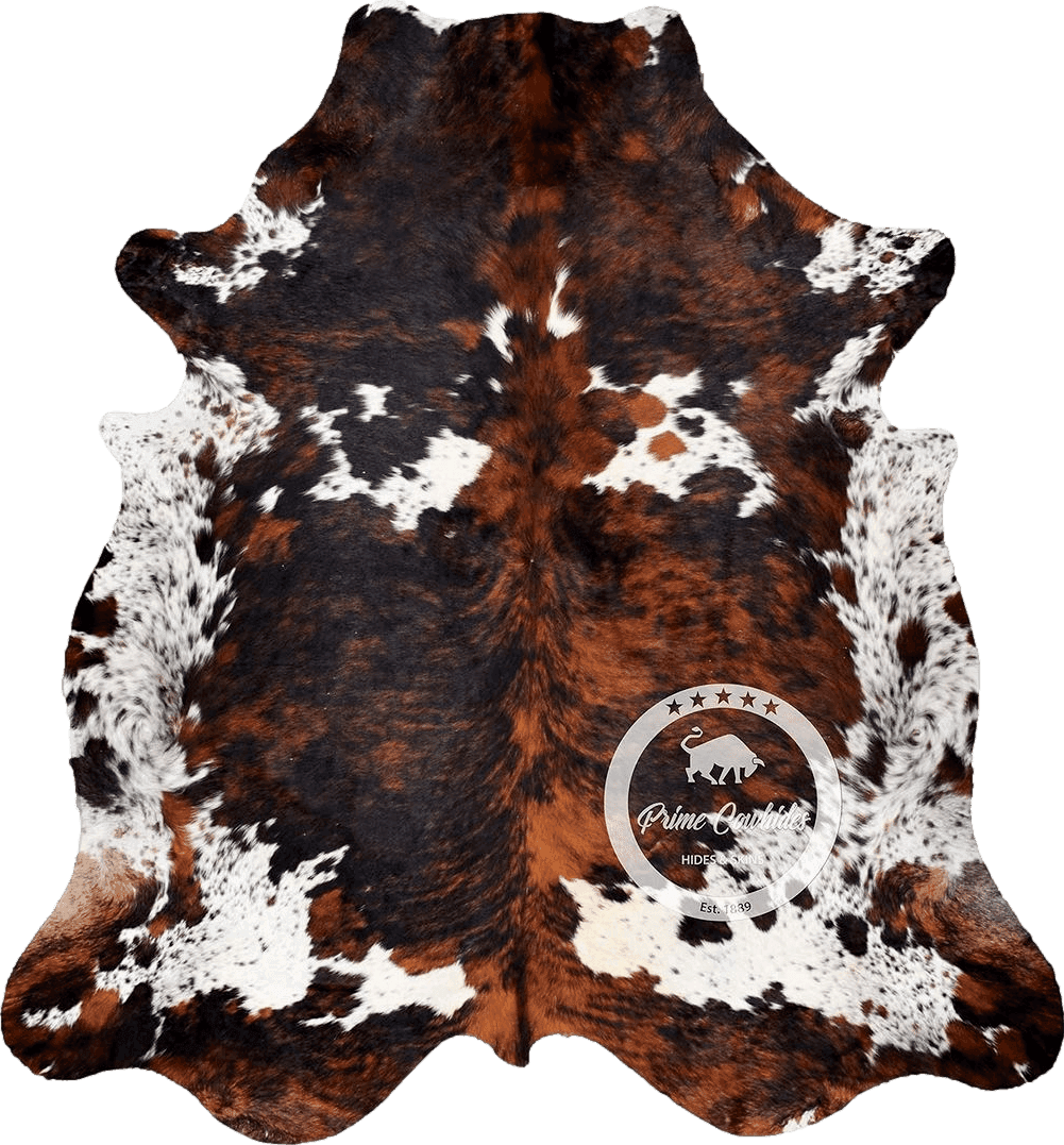 Cowhide Black White Prime Cowhides Cowhide Rug Tricolor Genuine Hair on Hide Size: Medium (5ft x 6ft) (150cm x 180cm)