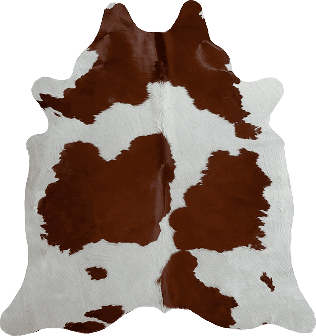 Cowhide 5x7 A-STAR Brown & White Cowhide Leather Rug Natural Premium Cow Skin Hide Hair on Area Rug for Living Room Décor 5ft x 7ft (152 CM X 213 CM) XX-Large