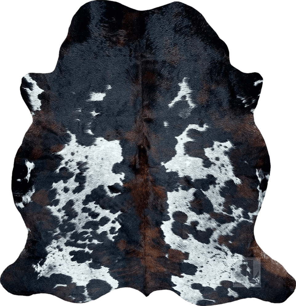 Cowhide 5x7 bonanza leathers Genuine Cowhide Rug Dark Tricolor Size S/L/XL 5X6/6X7/7X8 FT (7x8)