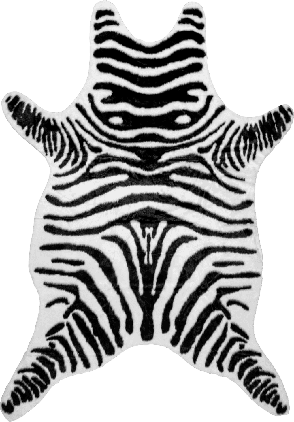 nuLOOM Jayla Machine Washable Zebra Faux Cowhide Accent Rug, 3' 10" x 5', Black and White