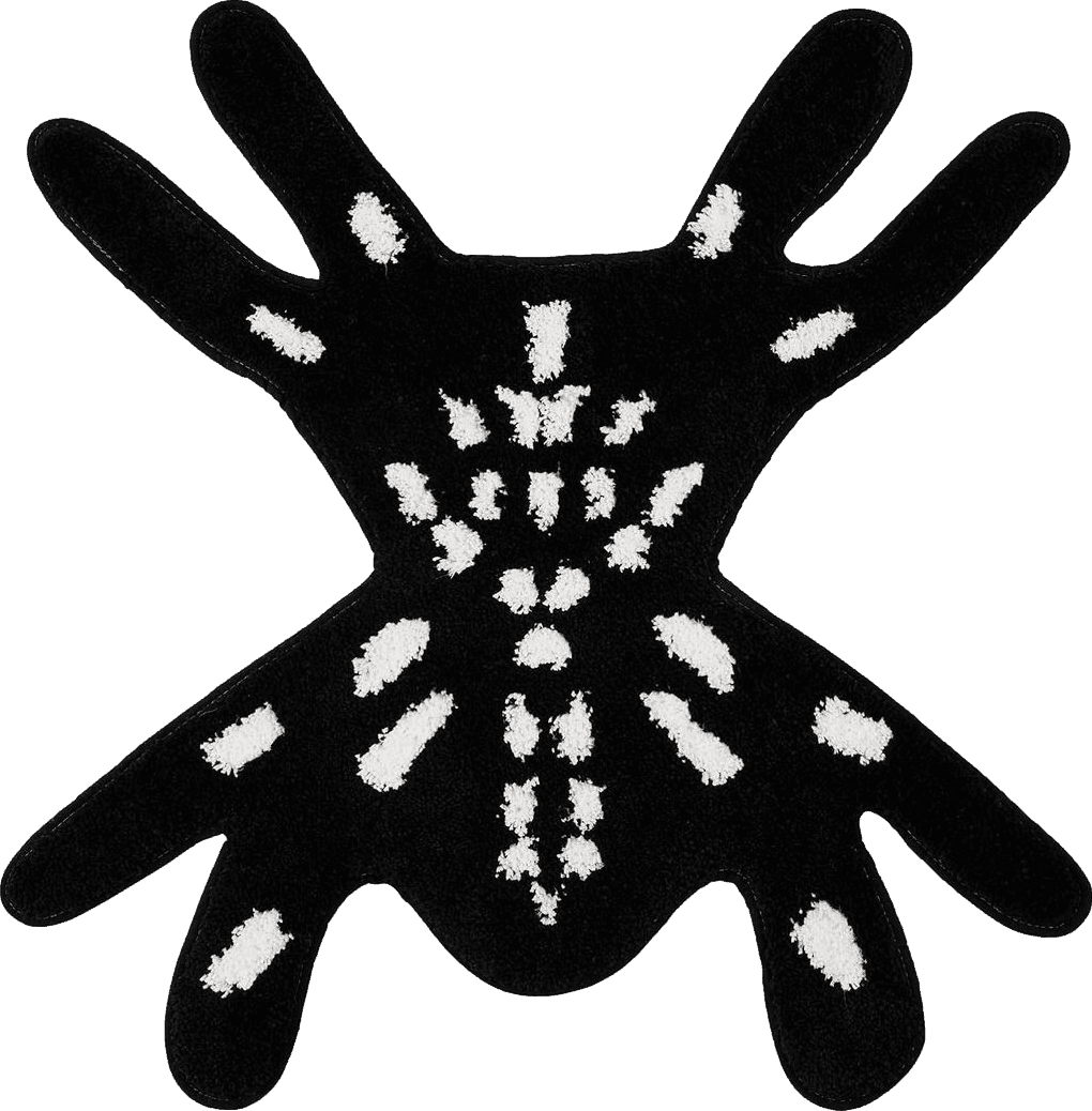 Halloween RoomTalks Gothic Spider Shaped Halloween Rug, Black and White Cute Funy Cool Spooky 3ft Throw Rugs for Kitchen Bathroom Bedroom Entry Non Slip Washable, Spider Halloween Decorations