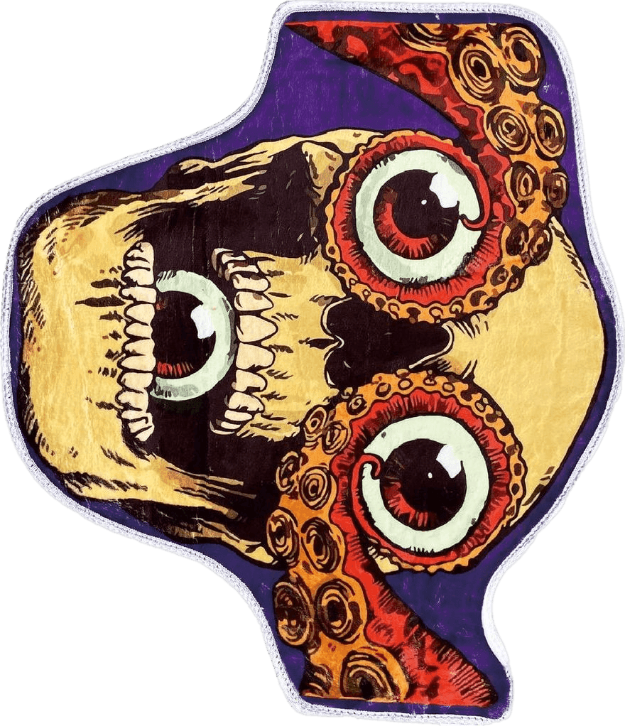 Kaws LOLOSALE Bathroom Rug Mat,Halloween Octopus Skull Man's Hugging Your Eyes Indoor Door Mat,Durable Water Absorbent,Non-Slip Bath Mats for Shower Tub Bathroom Floor (32''x28'')