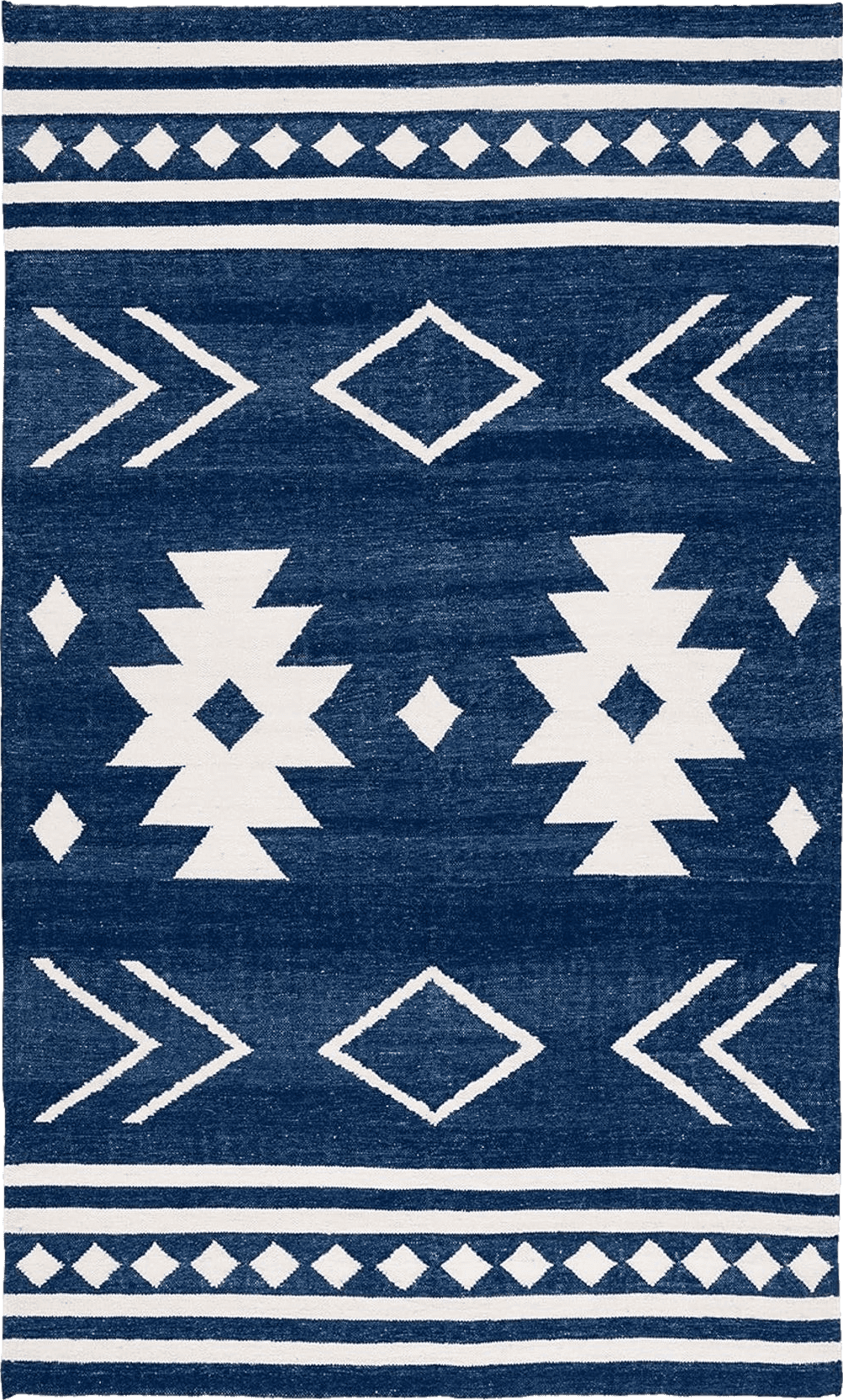 Flatweave Safavieh Kilim Collection Accent Rug - 3' x 5', Navy & Ivory, Flat Weave Rustic Boho Tribal Design, Non-Shedding & Easy Care, Ideal for High Traffic Areas in Entryway, Living Room, Bedroom (KLM764N)
