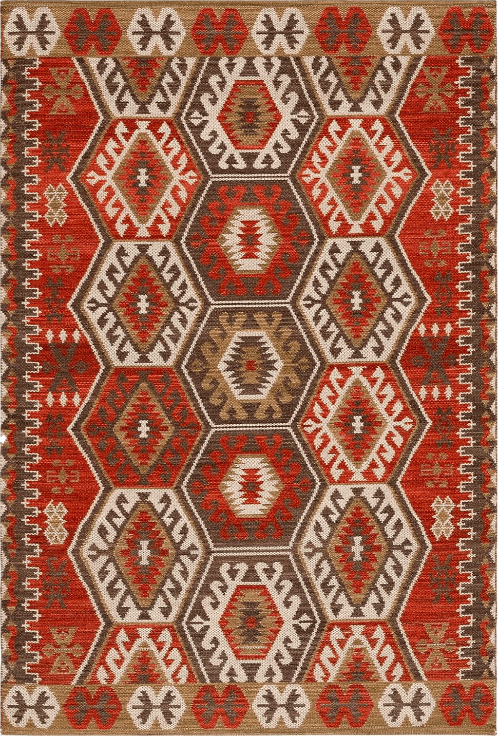 Kilim Safavieh Kilim Collection Accent Rug - 3' x 5', Red & Olive, Handmade Tribal Southwestern Boho Wool, Ideal for High Traffic Areas in Entryway, Living Room, Bedroom (KLM328Q)