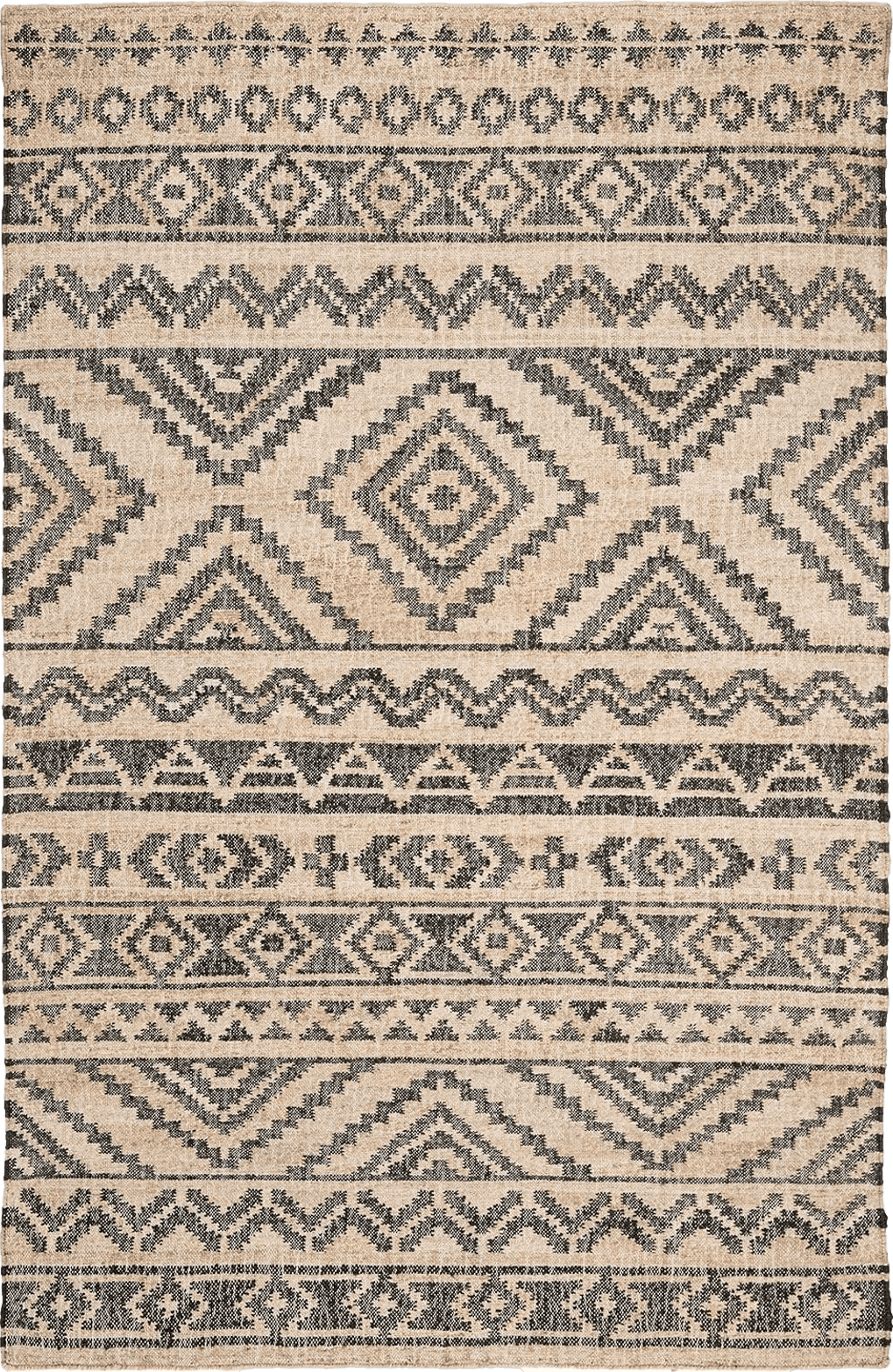 SAFAVIEH Kilim Collection Area Rug - 8' x 10', Natural & Charcoal, Handmade Moroccan Boho Jute & Cotton, Ideal for High Traffic Areas in Living Room, Bedroom (KLM751A)