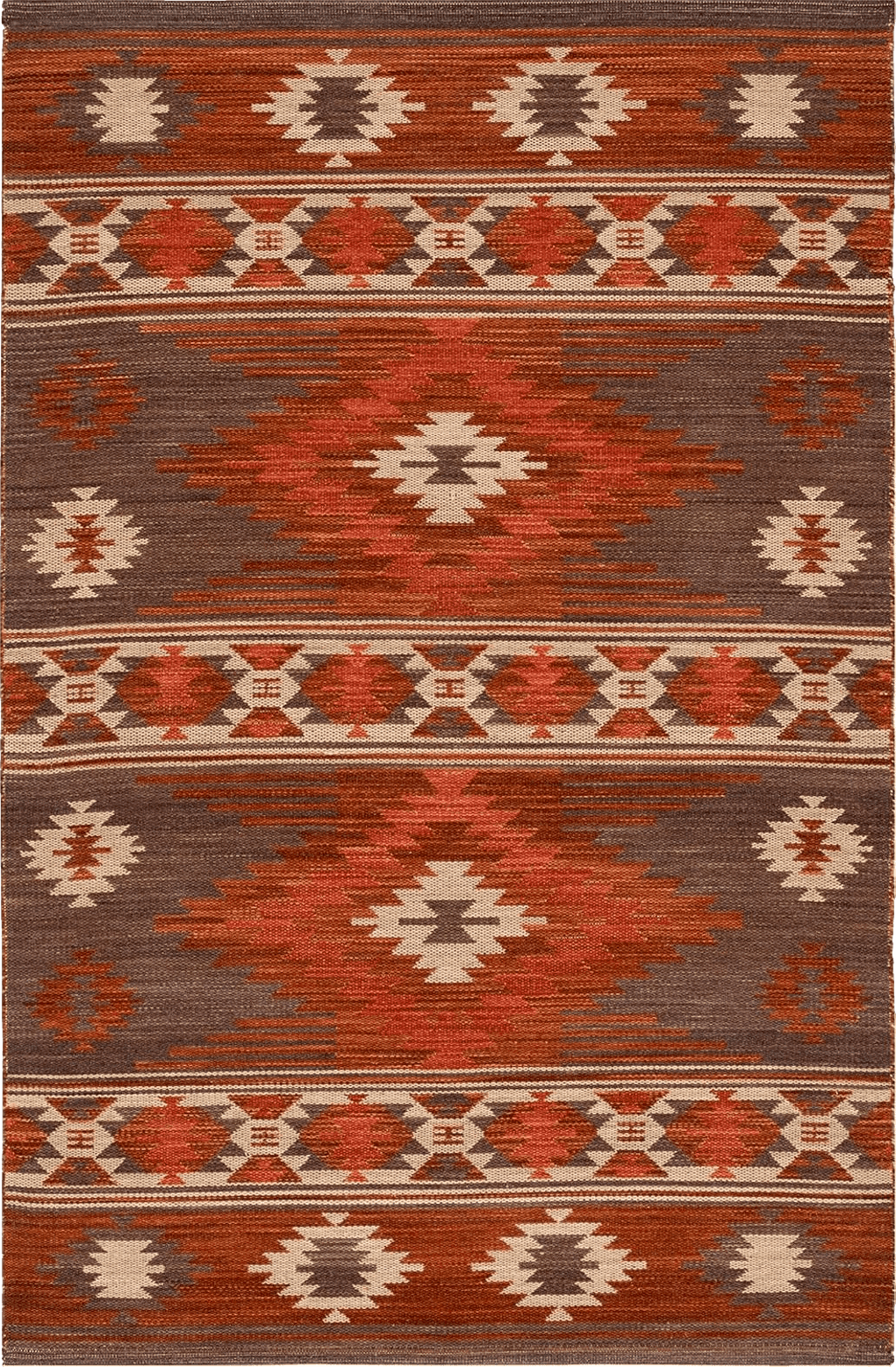 Safavieh Kilim Collection Accent Rug - 4' x 6', Brown & Dark Grey, Handmade Tribal Southwestern Boho Rustic Wool, Ideal for High Traffic Areas in Entryway, Living Room, Bedroom (KLM331T)