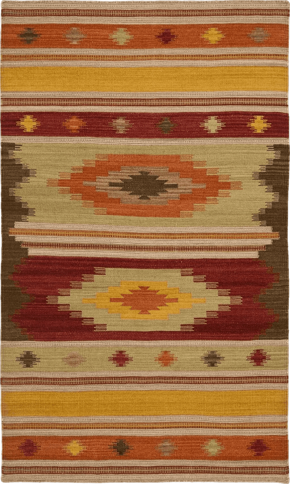 Kilim SAFAVIEH Kilim Collection Accent Rug - 3' x 5', Brown & Multi, Handmade Southwestern Tribal Wool, Ideal for High Traffic Areas in Entryway, Living Room, Bedroom (NVK176A)