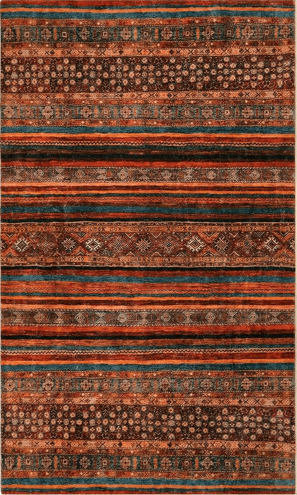 Seavish Washable Boho Area Rug 3x5 Red Oriental Rugs for Entryway Soft Distressed Bedroom Rug Kitchen Rugs Non Slip Low-Pile Traditional Home Decor Rug for Foyer Laundry Room Living Room Patio Entry