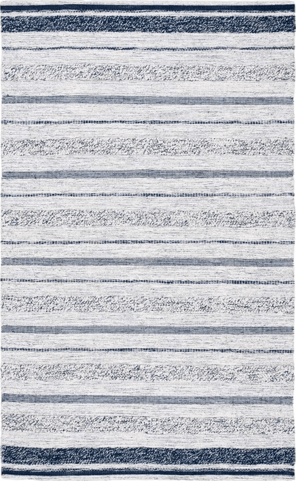 SAFAVIEH Striped Kilim Collection 6' x 9' Ivory / Navy STK517A Handmade Flatweave Cotton Area Rug