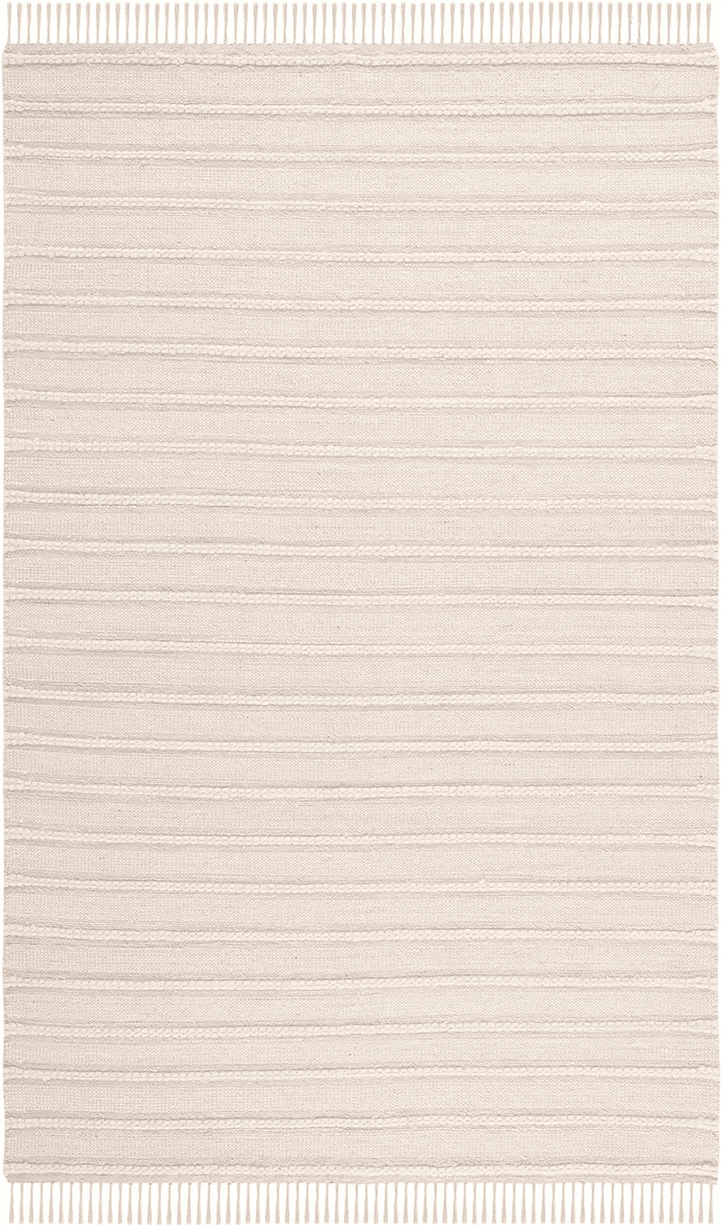 SAFAVIEH Kilim Collection Area Rug - 6' x 9', Natural & Ivory, Handmade Boho Stripe Fringe Jute & Wool, Ideal for High Traffic Areas in Living Room, Bedroom (KLM442A)