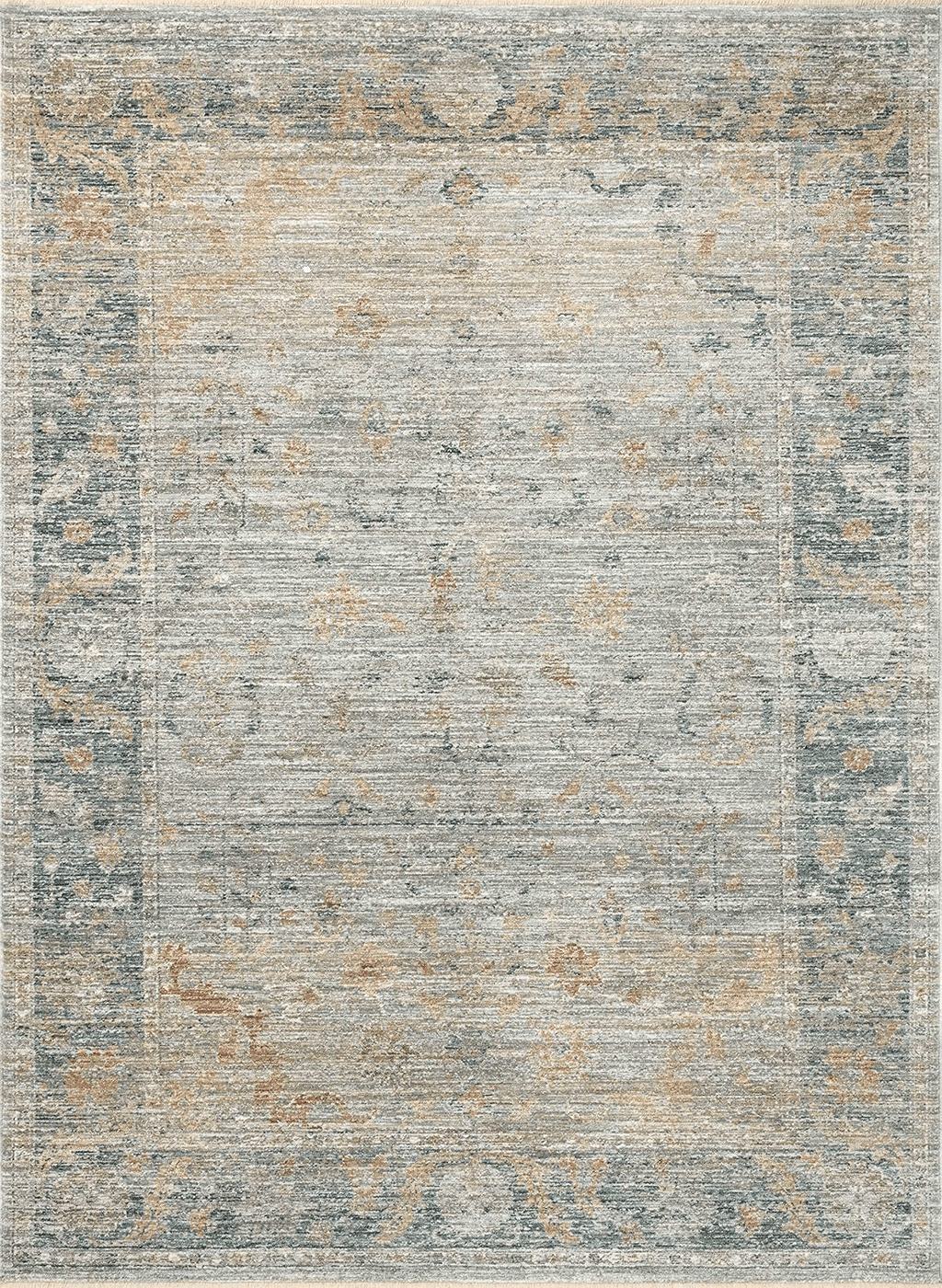 Loloi x Magnolia Home by Joanna Gaines Millie MIE-04 Collection Area Rug, Slate / Multi, 5'-3" x 7'-6"