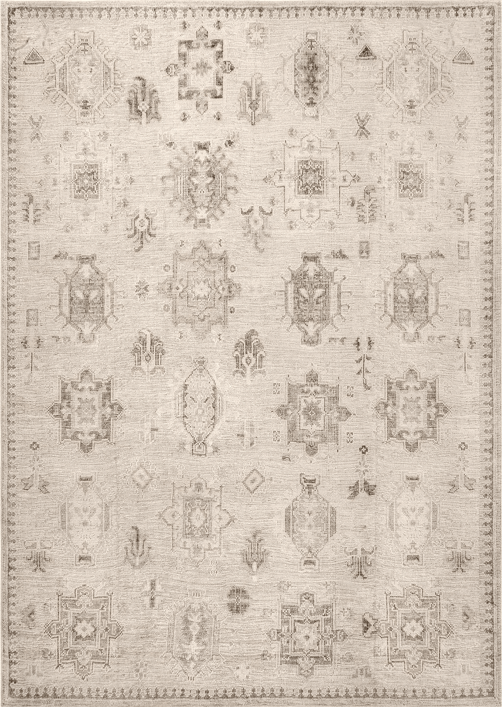 Oushak nuLOOM Krystin Distressed Machine Washable Accent Rug, 2' x 3', Beige