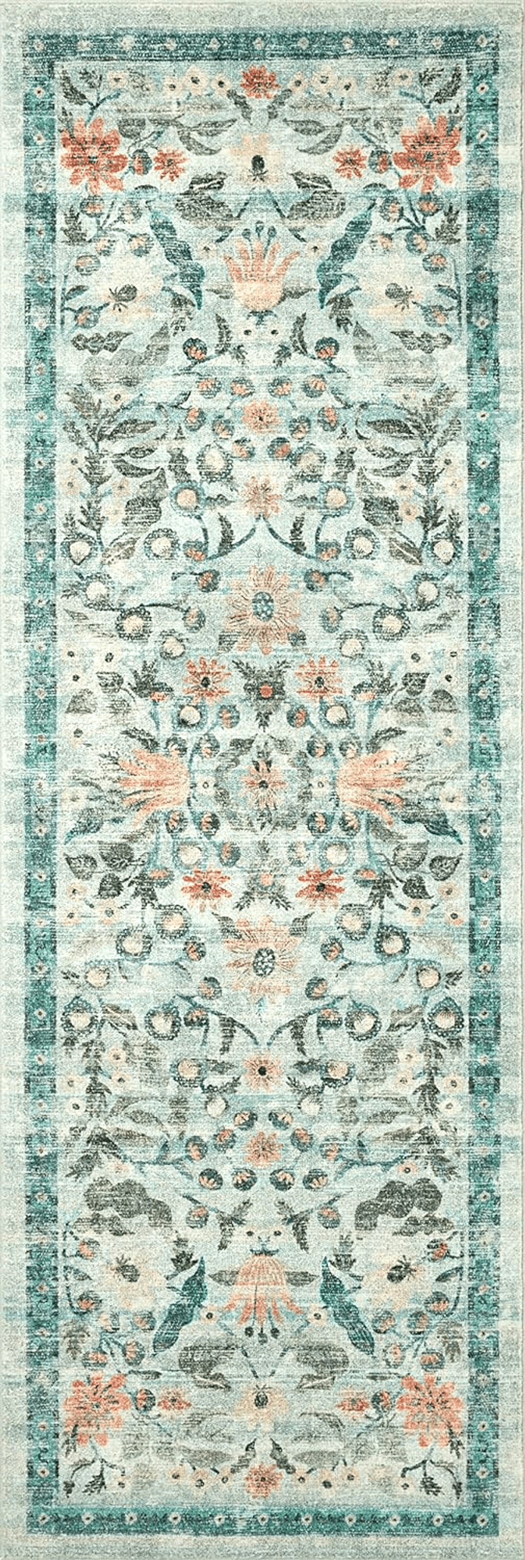 Oushak Rifle Paper Co. x Loloi Courtyard Collection COU-03 Sage 2'-3" x 3'-9" Oval Accent Rug feat. CloudPile