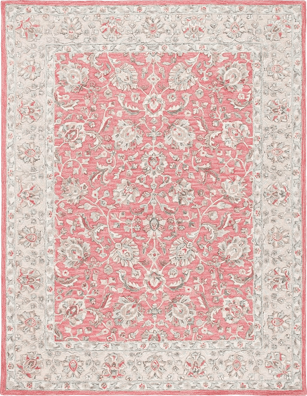 SAFAVIEH Glamour Collection Area Rug - 9' x 12', Pink & Beige, Handmade Wool, Ideal for High Traffic Areas in Living Room, Bedroom (GLM628U)