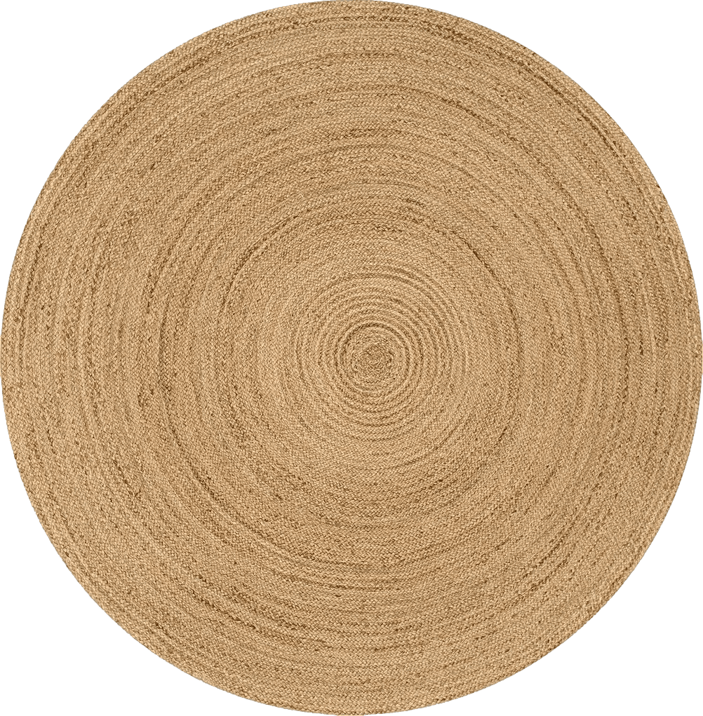 Jute Braided Rug, 4' Round Natural, Hand Woven Reversible Rugs for Kictchen Living Room Entryway, 4 Feet Round