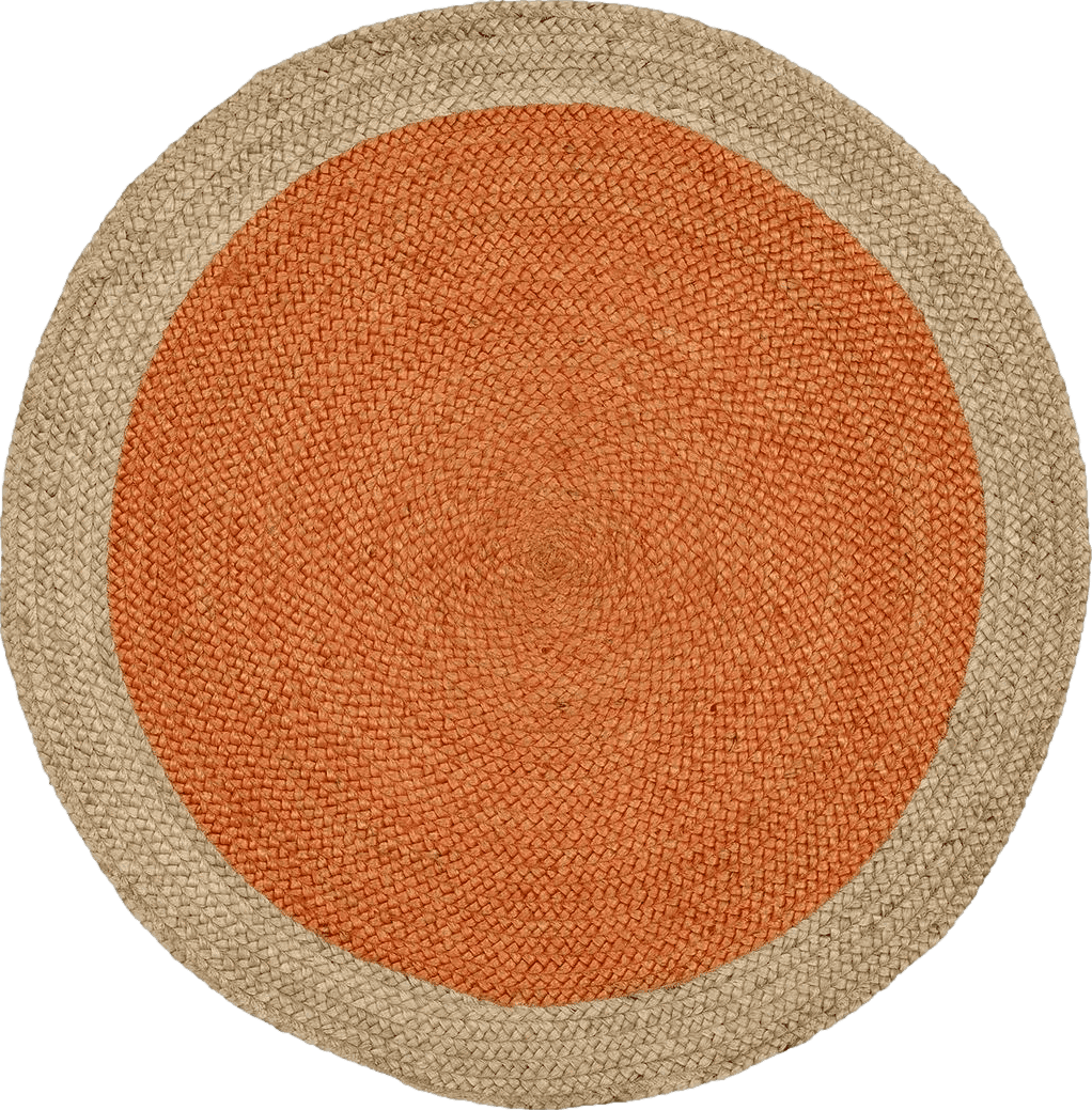 SAFAVIEH Natural Fiber Round Collection 3' Round Orange NF801B Handmade Boho Braided Jute Area Rug