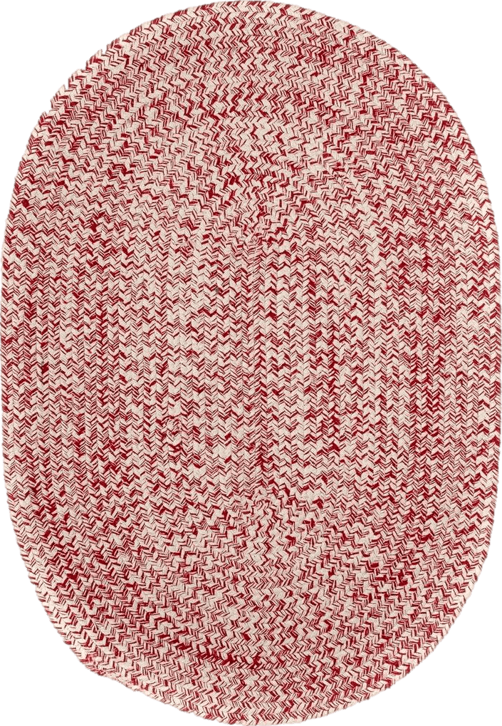 Area Pink 8x10 Super Area Rugs Farmhouse Braided Rug Cotton Kitchen Reversible Carpet, Red & White, 8' x 10' Oval