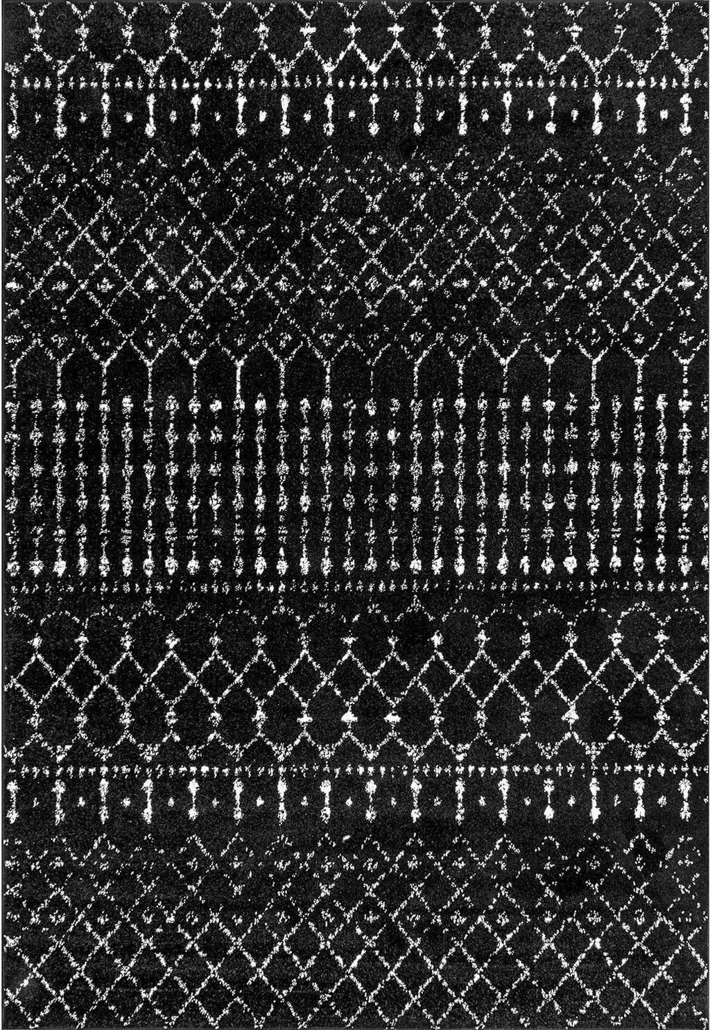 nuLOOM Moroccan Blythe Area Rug, 4x6, Black And White