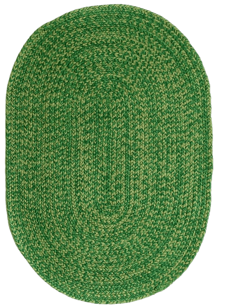 Super Area Rugs Cantebury Handmade Farmhouse Indoor/Outdoor Braided Rug Green Multicolor 4' x 6' Oval