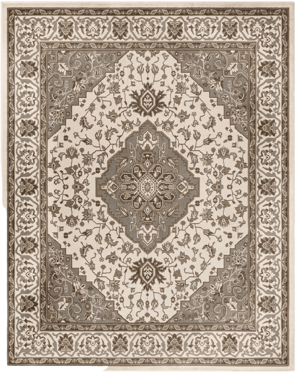 Superior Indoor Area Rug, Jute Backed, Traditional Oriental Medallion, Perfect for Hallway, Entryway, Living Room, Bedroom, Office, Kitchen, Glendale Collection, 8' x 10', Green