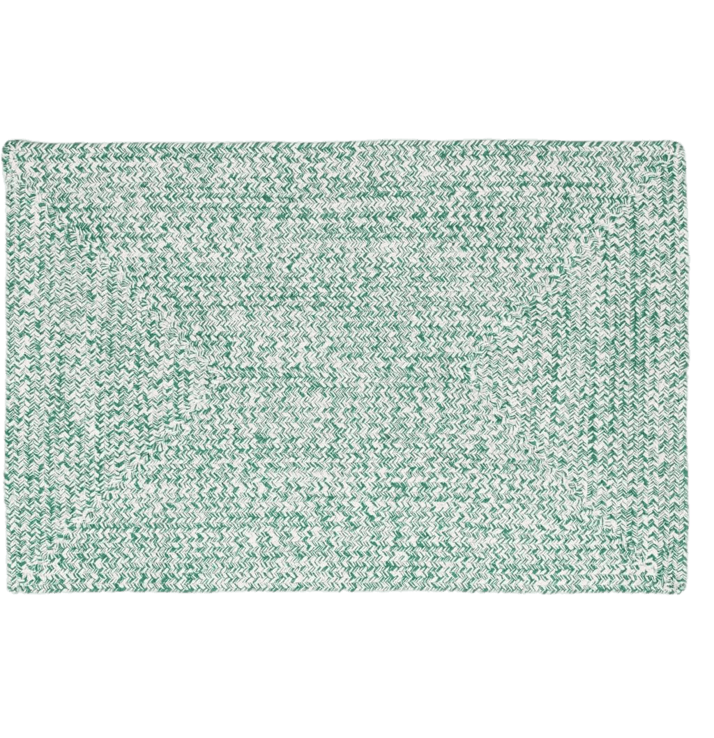 Super Area Rugs Farmhouse Braided Rug Cotton Kitchen Reversible Carpet Light Green & White, 4' X 6' Rectangle