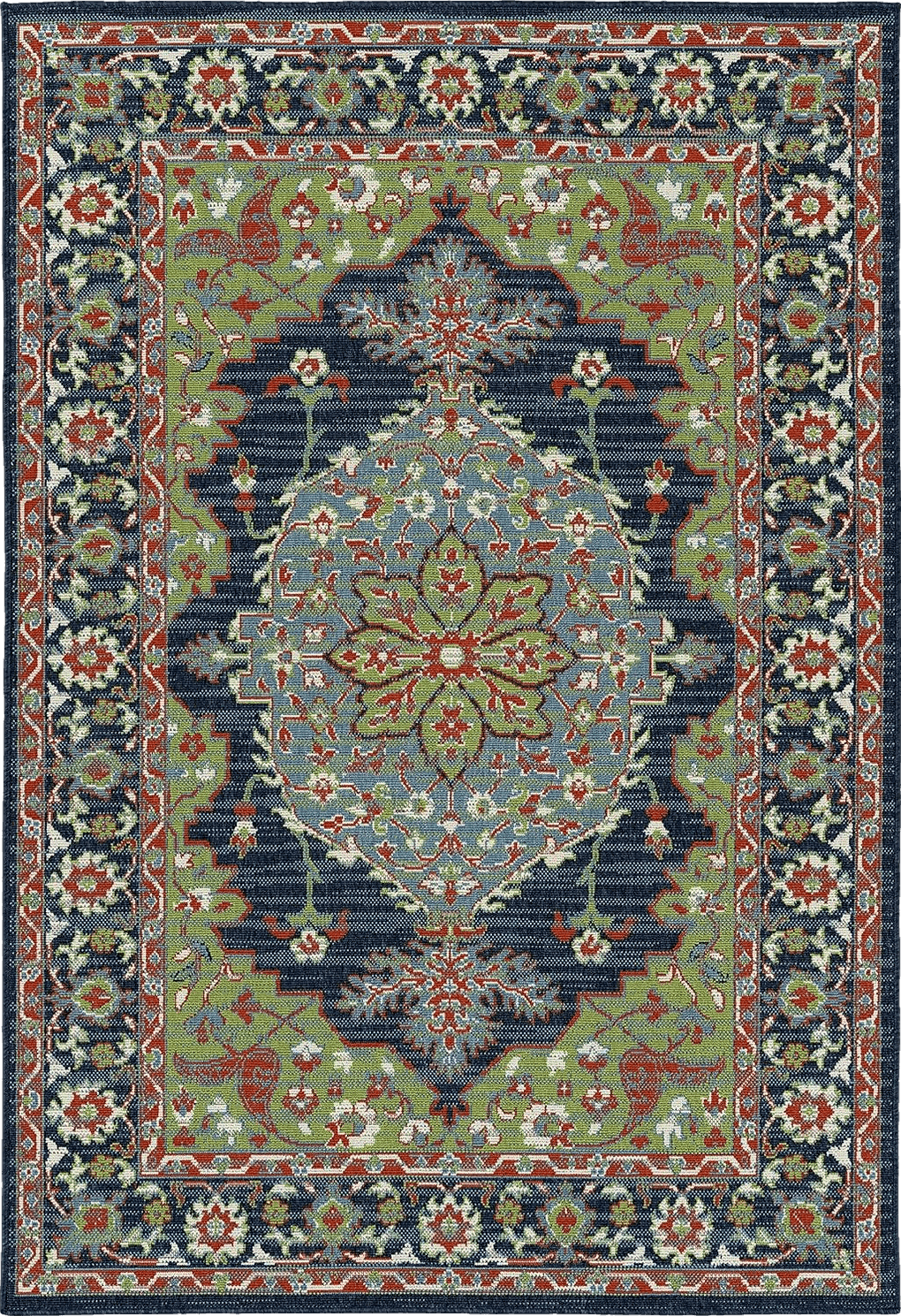 Kaleen Sunice Collection 5' x 7'6" Traditional Floral Area Rug ,Lime Green