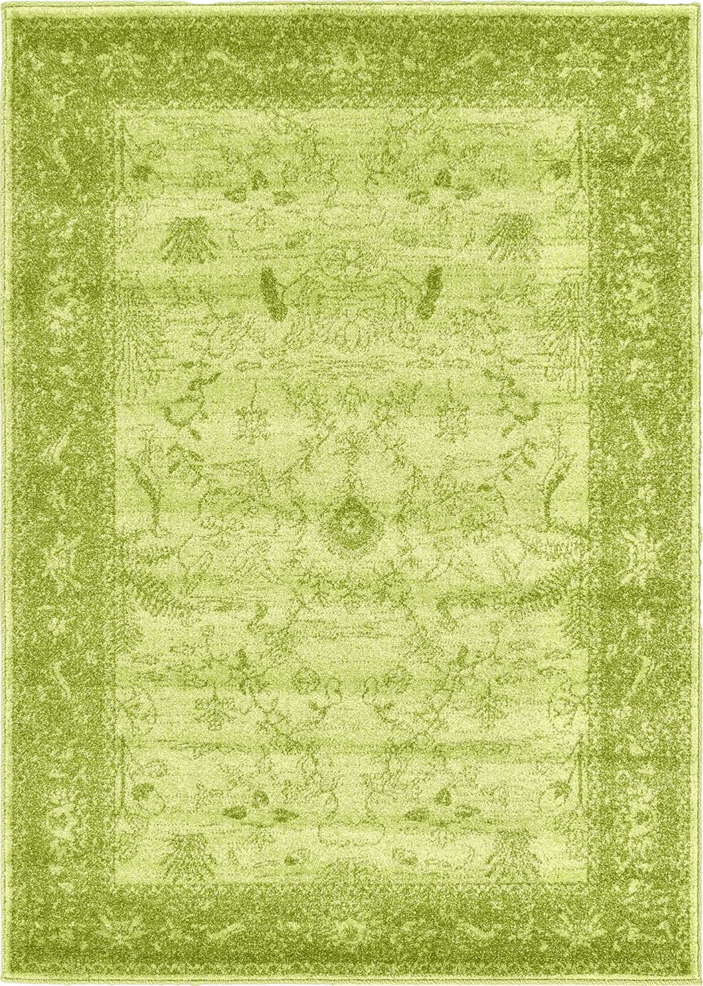 Unique Loom La Jolla Collection Farmhouse, Contemporary, Botanical, Traditional, Vintage Area Rug, 4 ft 0 x 6 ft 1 Rectangular, Light Green/Green