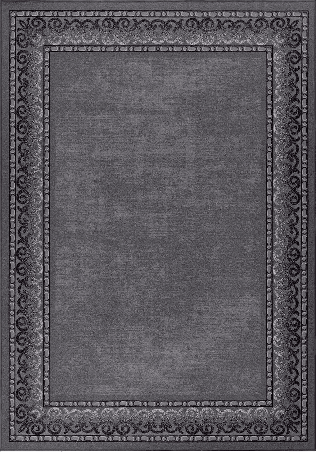 Farmhouse 4x6 Antep Rugs Alfombras Bordered Modern 4x6 Non-Slip (Non-Skid) Low Pile Rubber Backing Indoor Area Rug (Gray, 4' x 5'8")