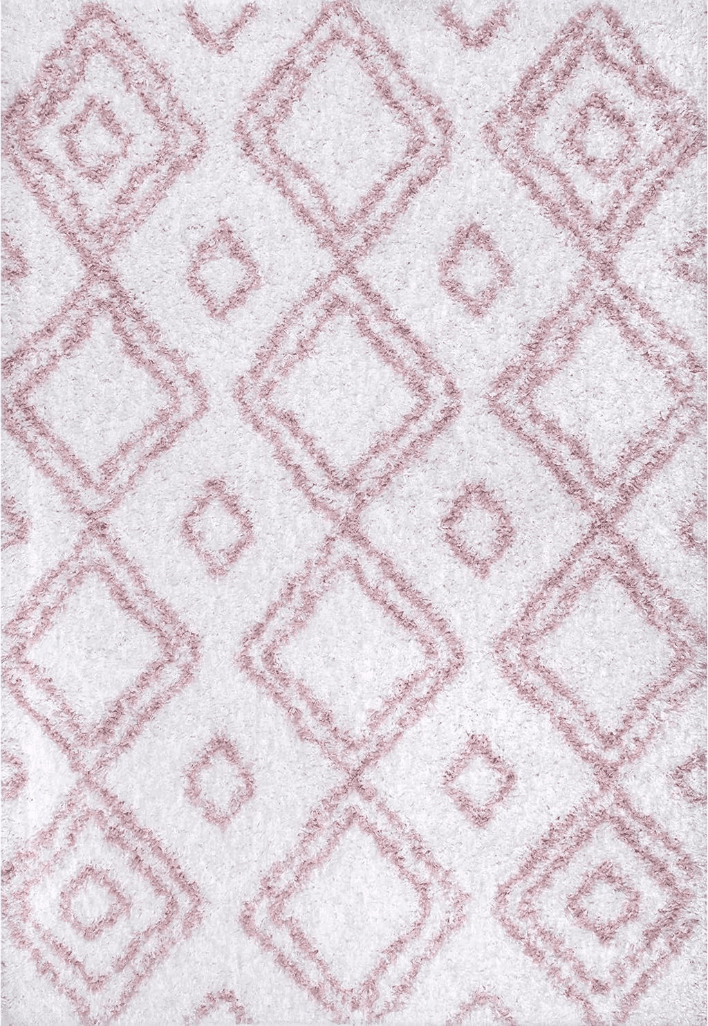 nuLOOM Iola Geometric Shag Runner Rug, 2' 8" x 8', Pink