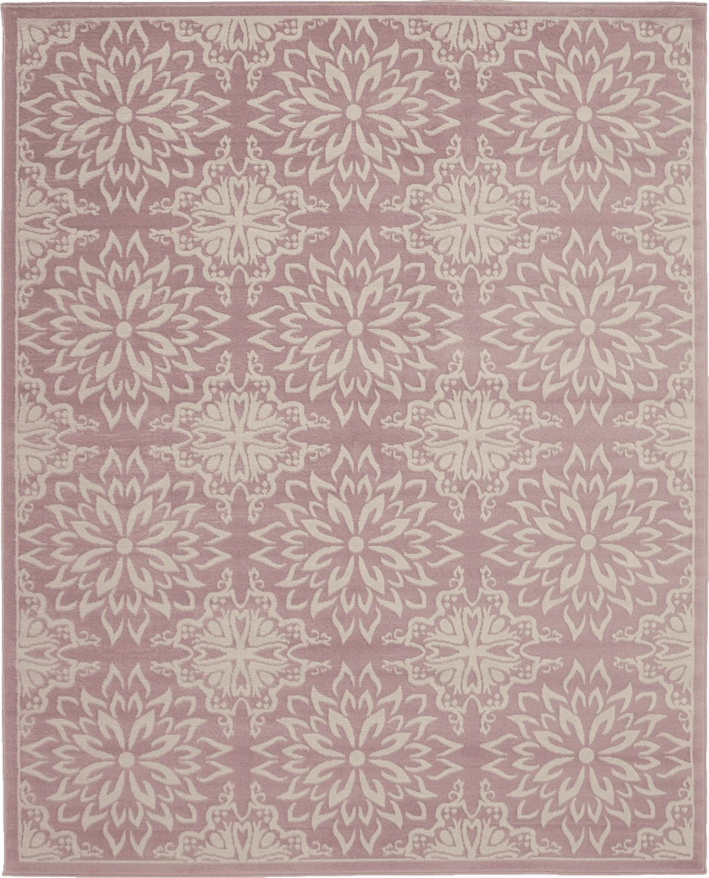 Nourison Jubilant Floral Ivory/Pink 7' x 10' Area -Rug, Easy -Cleaning, Non Shedding, Bed Room, Living Room, Dining Room, Kitchen (7x10)