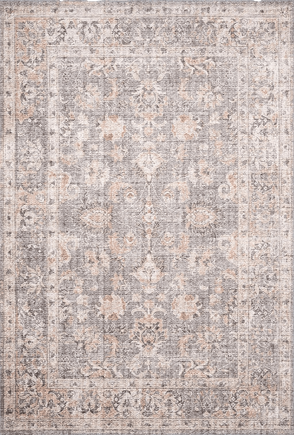 Loloi II Skye Collection SKY-01 GREY / APRICOT, Traditional 7'-6" x 9'-6" Area Rug